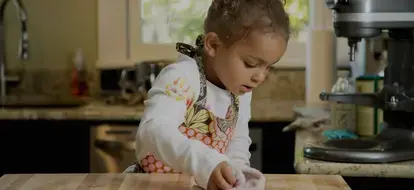 Young girl by mixer