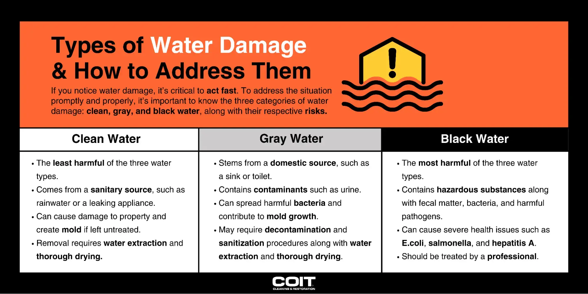 How to Mitigate different types of water damage Infographic